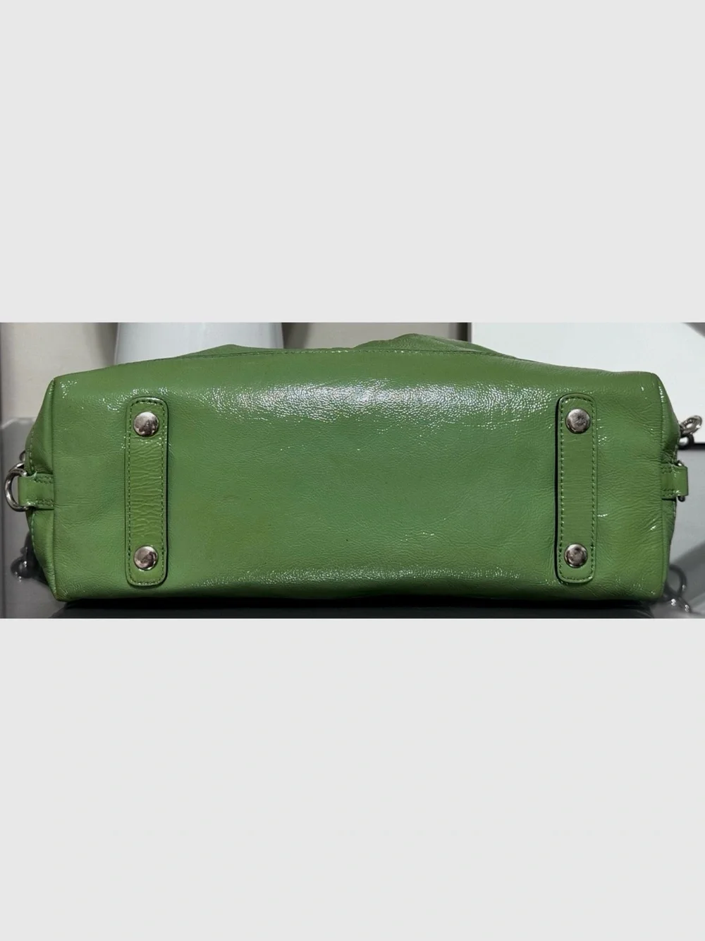COACH Ashley F15455 GREEN Patent Leather Satchel Purse 2010